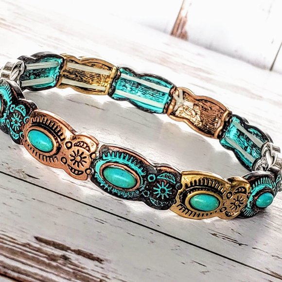 The Girl With Kaleidoscope Eyes Jewelry - Southwest Multi-tone Bracelet